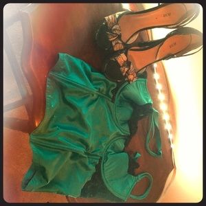 Classy Cacique Blue and Black Bustier.